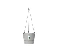 Elho Greenville Suspension 24 - Pot De Fleurs pour Balcon & Extérieur - Plastique 100% recyclé - Ø 23.5 x H 20.5 cm - Gris/Living Ciment