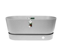 Jardinière Greenville Terrase 78 x 35 x 33 cm avec roulettes - Gris béton - Elho