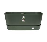 Elho Greenville Trough 80 - Planteur pour Extérieur - Plastique 100% recyclé - Ø 78.0 x H 33.5 cm - Vert/Leaf Green