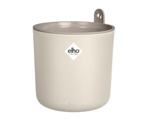 Elho Happy Herbs 15 - Potager d'Intérieur - Bac a Reserve d'eau - Plastique 100% Recyclé - Ø 24.5 x H 23.1 cm - Blanc/Blanc Lin