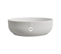 Elho Jazz Bowl 28 - Pot de Fleur Interieur - Plastique 100% Recyclé - Ø 27.5 x H 9.0 cm - Blanc/Blanc Soie