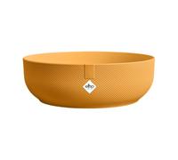Elho Jazz Bowl 28 - Pot de Fleur Interieur - Plastique 100% Recyclé - Ø 27.5 x H 9.0 cm - Jaune/Jaune Ambré