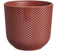 Elho Jazz Rond Mini 7cm - Petit Pot de Fleurs pour Intérieur - Plastique 100% Recyclé - Ø 7 x H 6.5 cm - Rouge/Rouge Toscane