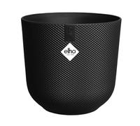 Elho Jazz Round Ø 19cm - Pot de Fleurs d'Intérieur - Plastique 100% Recyclé - Structure Unique - Ø 18.9 x H 17.6 cm - Noir/Living Noir
