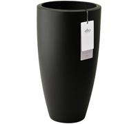 Elho June Round High 40 - Pot de Fleur - Interieur & Extérieur - Plastique 100% Recyclé - Ø 39.0 x H 70.1 cm - Noir/Noir
