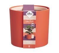 Elho Lex Pott Set of 3 - Pot de Fleur Interieur - Plastique 100% Recyclé - Ø 11, 13 and 14 cm - Rouge/Rouge Corail