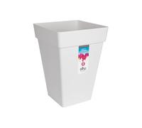Elho Loft Urban Carré Haut 37 - Pot De Fleurs pour Extérieur - Ø 37.0 x H 51.3 cm - Blanc/Blanc