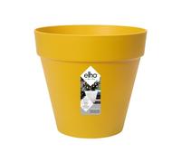 Elho Loft Urban Rond 20 - Pot De Fleurs pour Extérieur - Plastique 100% recyclé - Ø 19.3 x H 17.5 cm - Jaune/Ocre