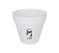 Elho Loft Urban Rond 25 - Pot De Fleurs pour Extérieur - Plastique 100% recyclé - Ø 24.5 x H 22.0 cm - Blanc/Blanc