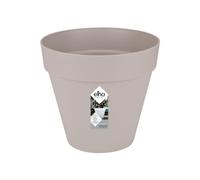 Elho Loft Urban Rond 25 - Pot De Fleurs pour Extérieur - Plastique 100% recyclé - Ø 24.5 x H 22.0 cm - Gris/Gris Chaud