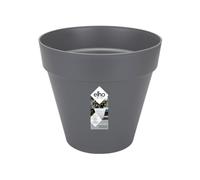 Elho Loft Urban Rond 25 - Pot De Fleurs pour Extérieur - Plastique 100% recyclé - Ø 24.5 x H 22.0 cm - Noir/Anthracite