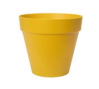 Elho Loft Urban Rond 30 - Pot De Fleurs pour Extérieur - Plastique 100% recyclé - Ø 28.5 x H 26.0 cm - Jaune/Ocre