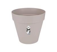 Elho Pot de fleurs Loft Urban Rond 40 - Plastique 100% recyclé - Ø 38,5 H 35,3 cm -Gris/Gris Chaud