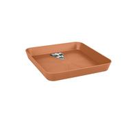 Elho Loft Urban Soucoupe Carrée 22 - Soucoupe pour Extérieur - Ø 22.0 x H 3.1 cm - Marron/Terre Cuite