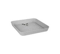 Elho Loft Urban Soucoupe Carrée 28 - Soucoupe pour Extérieur - Ø 27.5 x H 3.8 cm - Gris/Living Ciment