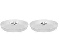 Elho Loft Urban Soucoupe Ronde 34 - Soucoupe pour Extérieur - Ø 34.3 x H 5.0 cm - Blanc/Blanc Soie (Lot de 2)