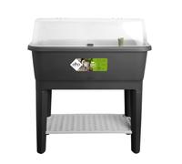 Elho Noa Potager sur Pied 80 - Planteur pour Culture & Récolte - Plastique 100% recyclé - Ø 78.5 x H 34.2 cm - Noir/Living Noir