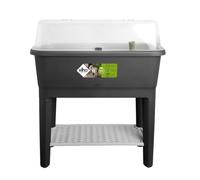 Elho Noa Potager sur Pied 80 - Planteur pour Culture & Récolte - Plastique 100% recyclé - Ø 78.5 x H 34.2 cm - Noir/Living Noir
