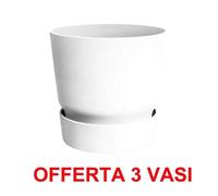 Elho Offerta 3 Vaso Greenville Round 25cm White Multicolore
