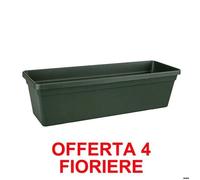 Elho Offerta 4 Fioriera Green Basics Trough 50cm Verde Multicolore