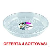 Elho Offerta 4 Sottovaso Trasparente Uni-Saucer Round 21cm Multicolore