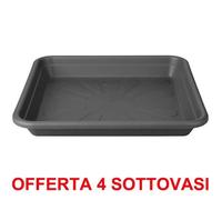 Elho Offerta 4 Sottovaso Universal Saucer Square 35cm Antracite Multicolore