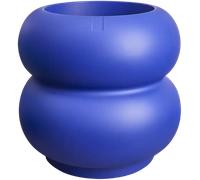 Elho Amber Roll Low 43 - Pot de Fleur - Interieur & Extérieur - Plastique 100% Recyclé - Ø 43 x H 40 cm - Bleu/Royal Blue