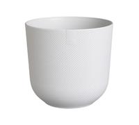 Elho Jazz Round Ø 26cm - Pot de Fleurs d'Intérieur - Plastique 100% recyclé - Structure Unique - Ø 26 x H 24.2 cm - Blanc/Blanc Soie