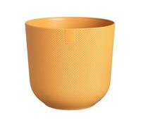 Elho Jazz Round Ø 35cm - Pot de Fleurs d'Intérieur - Plastique 100% recyclé - Structure Unique - Ø 34.5 x H 32.2 cm - Jaune/Jaune Ambré