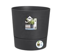 ELHO Pot de fleur Rond Greensense Aqua Care - Ø 34.5 x H 34.1 cm - 35 L - Gris Charbon