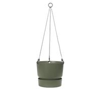 ELHO Pot de fleurs à suspendre Greenville - Ø 23,9 x H 20,3 cm - Extérieur - Vert feuille