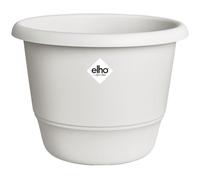 Elho Amiga Round 35 - Pot de Fleur - Interieur & Extérieur - Plastique 100% Recyclé - Ø 34.5 x H 25.9 cm - Blanc/Blanc Soie