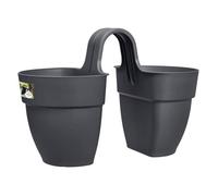 ELHO Pot de fleurs/Balconnière Vibia Campana Flower Twin - Balcon extérieur - L 38.4 x W 20.5 x H 26.5 cm - Anthracite