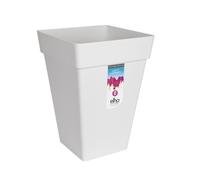 ELHO Pot de fleurs carré haut Loft Urban 30 - 29,3 x 29,3 x H41,3 cm - Blanc - 100% recyclé