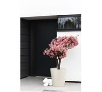 Elho - Pot de fleurs Pure Straight Rond 50 - Ø 49,5 x H 51 cm - Blanc lin - 100% recyclé