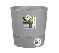 ELHO Pot de fleurs rond GREENSENSE AQUA CARE - 15 L - 29,5 x 29,,5 x H 29,1 cm - Ciment Clair - Plastique