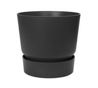 ELHO Pot de fleurs rond Greenville - Ø 47 x H 44 cm - Extérieur - 100% recyclé - Noir