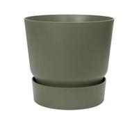 Elho Pot de fleurs rond Greenville 30 Extérieur Ø 29,5 x H 27,8 cm Vert feuille