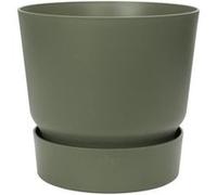 ELHO Pot de fleurs rond Greenville 30 - Extérieur - Ø 29,5 x H 27,8 cm - Vert feuille Vert feuille G