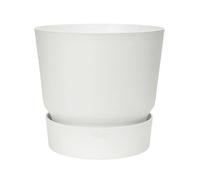 Elho Pot de fleurs rond Greenville 30 – Extérieur – Ø 29,5 x H 27,8 cm – Blanc