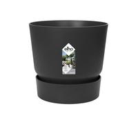 ELHO Pot de fleurs rond Greenville 30 - Extérieur - Ø 29,5 x H 27,8 cm - Vivre noir