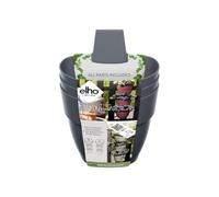 Elho - Pot de Fleurs - Vibia Campana Foret Vertical Set/3 - Anthracite - Balcon Exterieur - L 17.1 x W 20.7 x H 29.7 cm