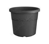 Elho Algarve Cilindro Wheels 58cm - Grand Pot de Fleurs Extérieur - Jardinières - Plastique 100% recyclé - Ø 58.2 x H 48.8 cm - Noir/Anthracite