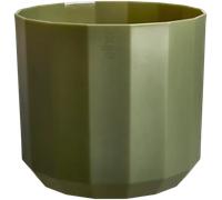 Elho Facet Rond 26cm - Pot de Fleurs pour Intérieur - Plastique 100% Recyclé - Ø 25.9 x H 23.3 cm - Vert/Vert Fôret