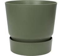 Elho Greenville Rond 18 - Pot De Fleurs avec Un Réservoir d'eau Intégré - Interieur & Extérieur - Plastique 100% Recyclé - Ø 18.3 x H 17.4 cm - Vert/Leaf Green