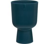 Elho Vibes Fold Coupe 14 - Pot De Fleurs pour Intérieur - Plastique 100% recyclé - Ø 13.9 x H 21.0 cm - Bleu/Bleu Foncé