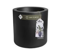 Elho Pure Cilinder Wheels 40 - Pot De Fleurs pour Intérieur & Extérieur - Plastique Recyclé - Ø 39.5 x H 40 cm - Noir/Noir