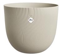 Elho Sereh Round 30 - Pot de Fleur - Interieur & Extérieur - Plastique 100% Recyclé - Ø 29.5 x H 25.3 cm - Beige/Beige Champignon