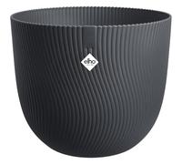 Elho Sereh Round 30 - Pot de Fleur - Interieur & Extérieur - Plastique 100% Recyclé - Ø 29.5 x H 25.3 cm - Noir/Anthracite