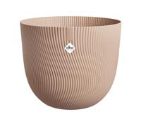 Elho Sereh Round 60 - Pot de Fleur - Interieur & Extérieur - Plastique 100% Recyclé - Ø 59 x H 50.6 cm - Marron/Argile Froide